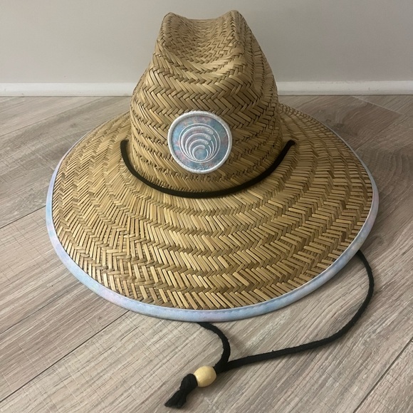 Straw Hat with Iridescent Brim - Picture 2 of 4